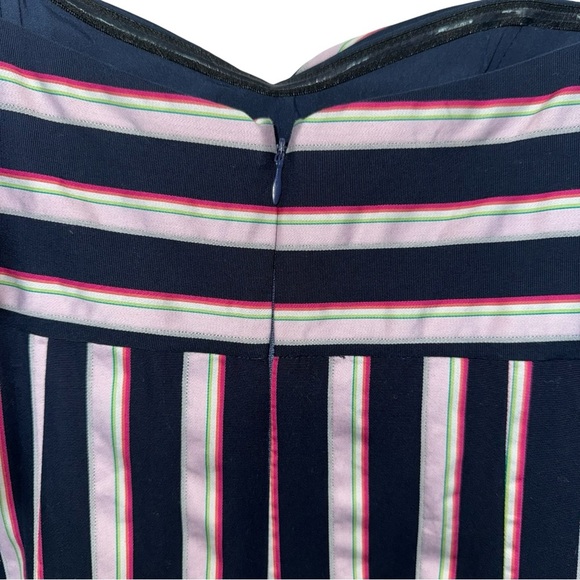 WAYF Korbin Striped Off-the-Shoulder Dress | Navy Lavender Strapless Mini Small - Picture 2 of 7